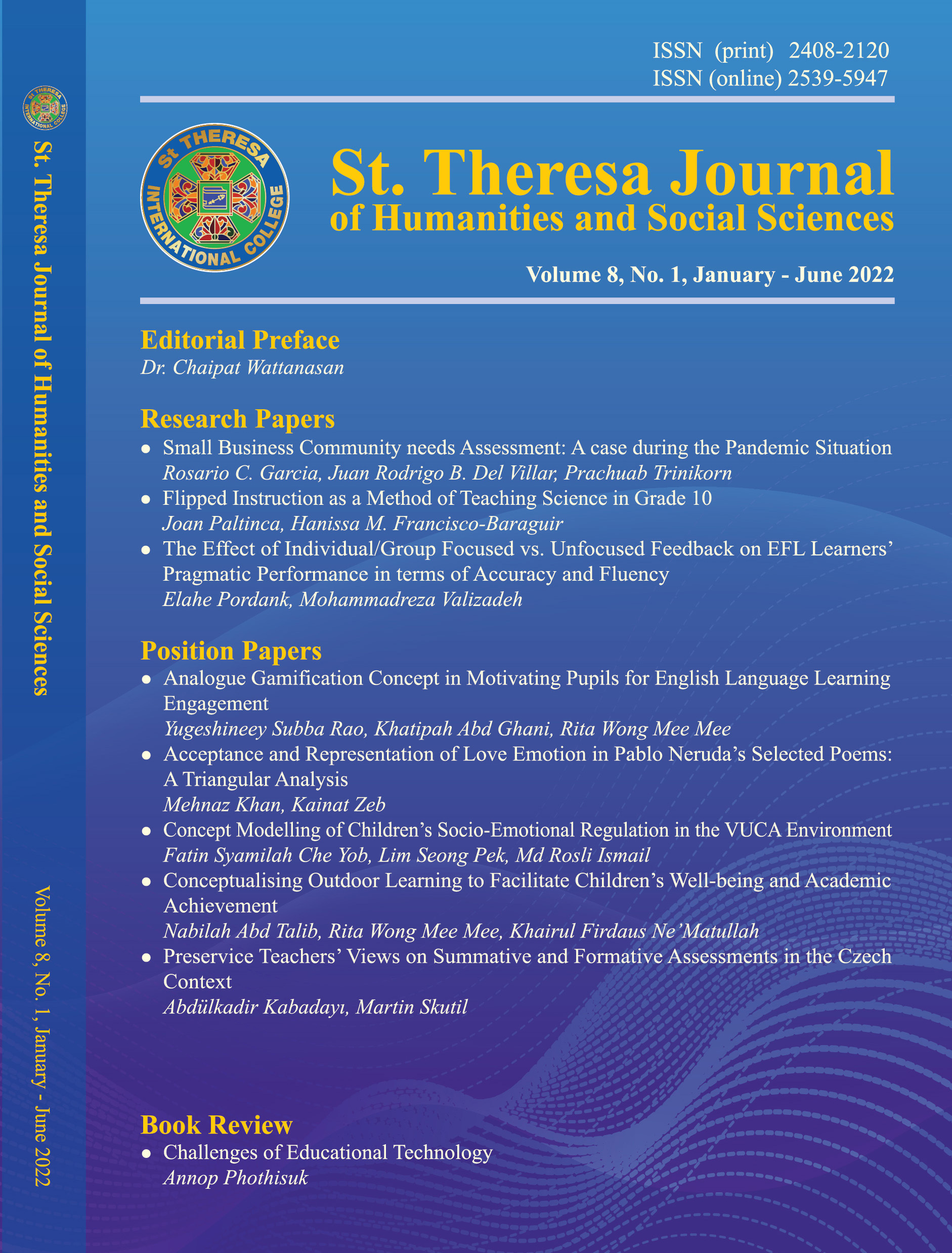 					View Vol. 8 No. 1 (2022): St. Theresa Journal of Humanities and Social Sciences
				