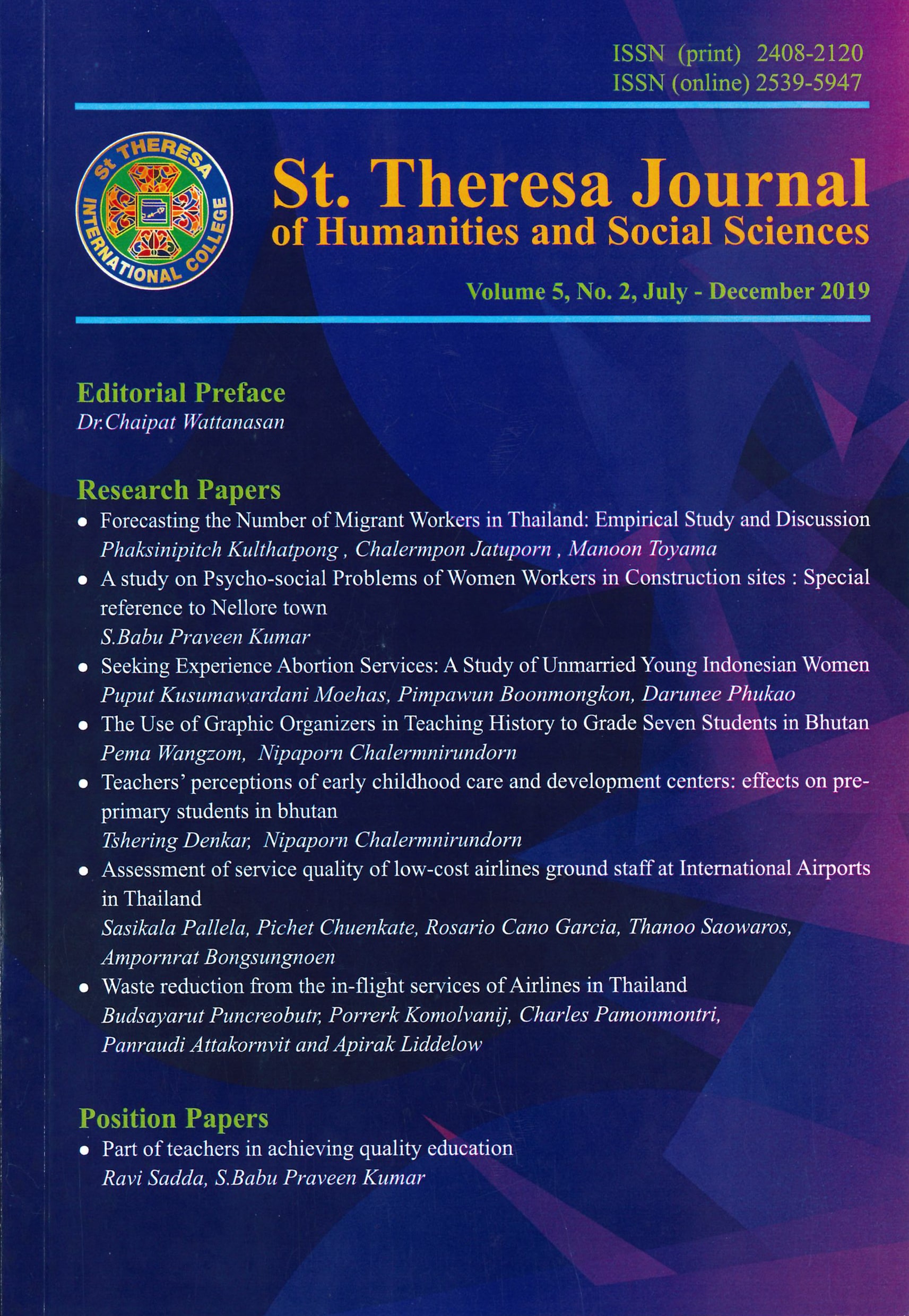 					View Vol. 5 No. 2 (2019): St Theresa Journal of Humanities and Social Sciences
				