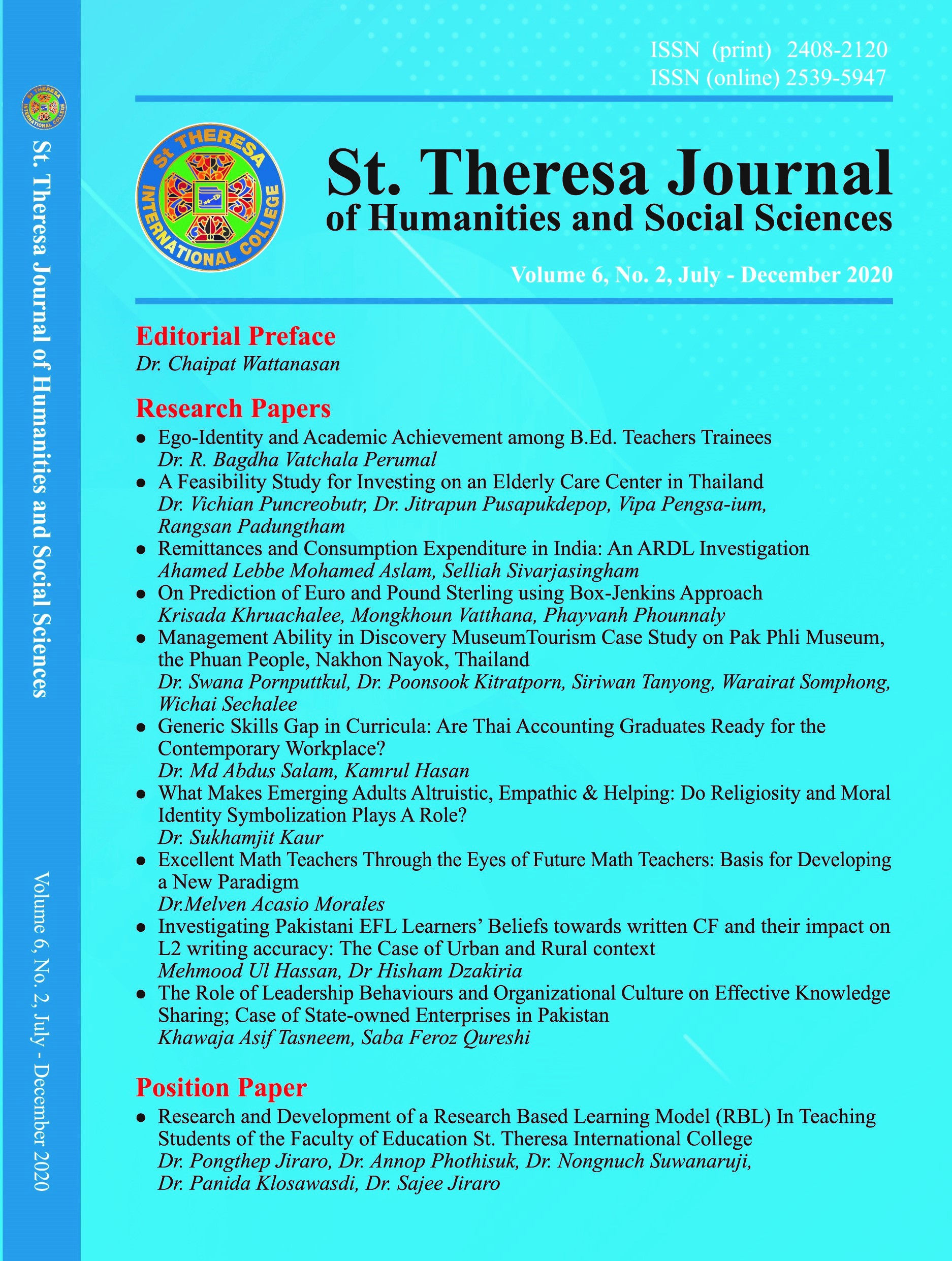 					View Vol. 6 No. 2 (2020): St. Theresa Journal of Humanities and Social Sciences
				